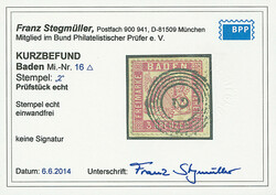 3 Kr. rosakarmin "eng gezähnt", Luxus-Briefstück mit klarem ...