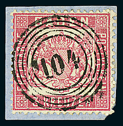 3 Kr. rosakarmin "eng gezähnt", Luxus-Briefstück mit zentrischem ...