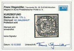 1 Kr. grauschwarz, gute "c"-Farbe, kleines Luxus-Briefstück mit K2 ...