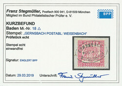 3 Kr. karmin, Luxus-Briefstück mit vollständig, klar und gerade ...