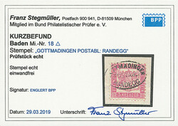 3 Kr. karmin, Luxus-Briefstück mit vollständig und gerade ...