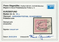 3 Kr. rosa, Luxus-Briefstück mit vollständig, klar und gerade ...