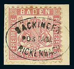 3 Kr. rosa, Luxus-Briefstück mit klar, vollständig und gerade ...