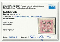 3 Kr. rosa, Luxus-Briefstück mit idealem Ovalstempel "Säckingen ...