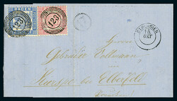 3 Kr. rosa und 6 Kr. ultramarin, hübsche Buntfrankatur auf Brief mit ...