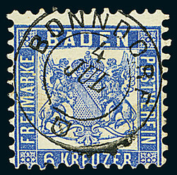 6 Kr. ultramarin, Studie von 13 Kabinett- und Luxusstücken mit K2 ...