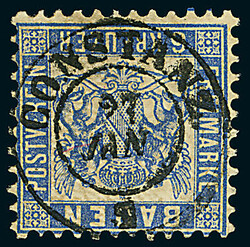 6 Kr. ultramarin, Studie von 13 Kabinett- und Luxusstücken mit K2 ...