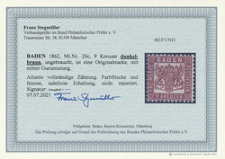 9 Kr. dunkelbraun, beste Farbe "c", ungebrauchtes Luxusstück. ...