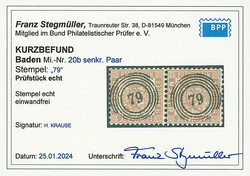 9 Kr. gelbbraun, gute "b"-Farbe, senkrechtes Paar mit idealem ...