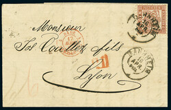 9 Kr. dunkelbraun, gute "c"-Farbe, Einzelfrankatur auf frischem Brief ...