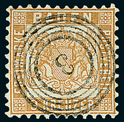 9 Kr. gelbbraun, gute "b"-Farbe, sechs Luxusstücke, davon zwei auf ...