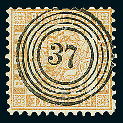 9 Kr. fahlbraun, bessere Farbe "ba", Studie von acht Luxusstücken ...