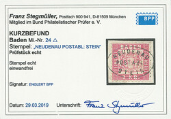 3 Kr. karmin, Luxus-Briefstück mit vollständig, klar und gerade ...