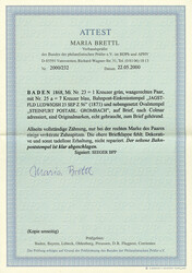 1 Kr. grün, waagerechtes Paar (rechte Marke einige verkürzte ...