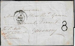 1859 Entire from Pau, France, addressed to Guernsey Par S? Malo ...