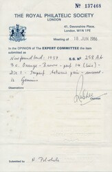 Newfoundland 1937 KGVI 3c. orange-brown. Die I. Variety, ...