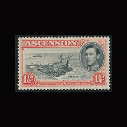Ascension SG 40a 1938 King George VI 1½d. Davit flaw (R5/1). SM.  ...
