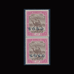 Sudan SG O3c, O3e. 1902 1m. Pair. ‘Round stops’ and ‘overprint ...