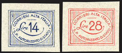 1945 - Corrieri Alta Italia, la serie dei due valori non dentellati e ...