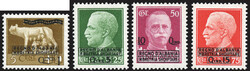 1940 - Non emessi, soprastampati e in colori diversi (1 q. su 5 c. ...