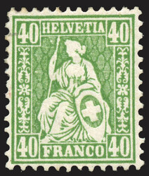 1862 - Allegoria, 40 c. verde ben conservato e con ottima centratura. ...