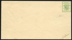 1846 - Ginevra, Intero Postale da 5 c. verde giallo su camoscio, f.to ...