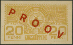 Estland, Eesti Vabariigi Kassattäht, 20 Penni o.D. (1919), Probe mit ...