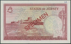 Jersey, The States of Jersey, 5 Pounds o. D. (1963), "Specimen" Ser. ...