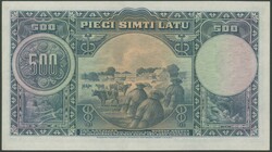 Lettland, Latvijas Banka Naudas Zime, 500 Latu 1929. Ser. A069,627. ...