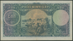 Lettland, Latvijas Banka Naudas Zime, 500 Latu 1929. Ser. A069,401. ...