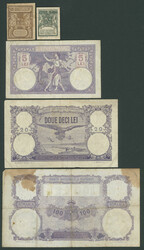 Rumänien, Lot, 5 St: 5 Lei 22.11.1928 (P-19a); 20 Lei 1.2.1913 ...