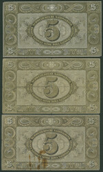 Schweiz, Lot 8 St: 5 Franken 16.10.1947 (P-11m); 5 Franken 20.1.1949 ...