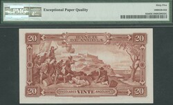 Angola, Banco de Angola, 20 Angolares 1.3. 1951, schwarzer Aufdruck ...