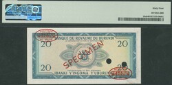 Burundi, Banque du Royaume, 20 Francs 20.11.1964, Specimen, Ser. ...