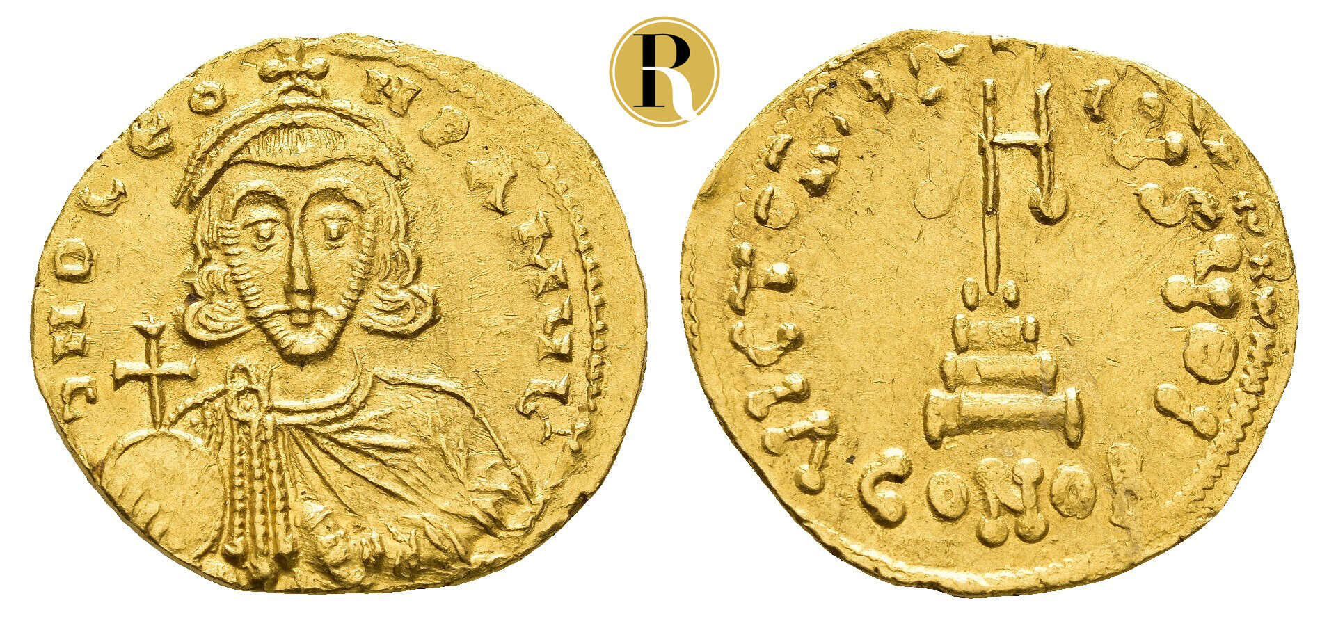 Leo III. Isauros, 717-741, Solidus (4,39 g), Konstantinopel. Av.: ...