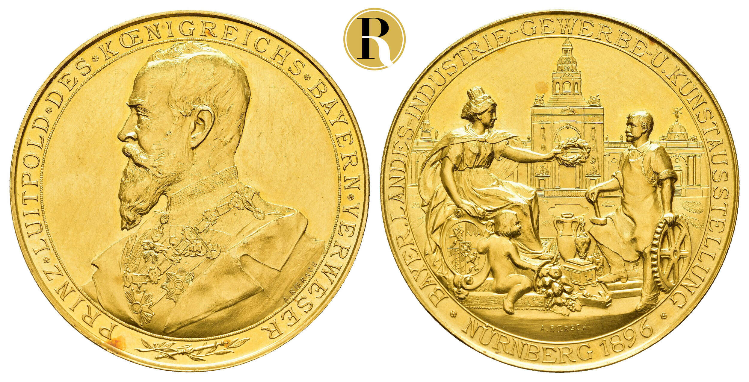 Bayern, Prinzregent Luitpold, Goldmedaille zu 12 Dukaten für den 1. ...