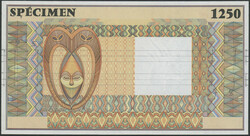 Französisch West Afrika, Testnotenmuster zu 1250 (Units), o.D. ...