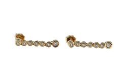 Brillantohrringe, 585 Gelbgold, je 7 Brillanten zus. 0,36 ct, ca. 3 ...