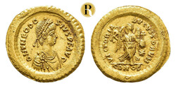Theodosius II., 402-450, Tremissis (1,49 g), Konstantinopel. Av.: ...