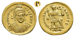 Honorius, 408-420, Solidus (4,43 g), Konstantinopel. Av.: ...
