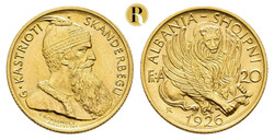 20 Franga Ari 1926, Skanderbeg, 6,44 g, Fb. 4, ...