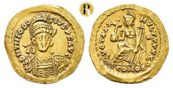 Theodosius II., 430-440, Solidus (3,61 g), Konstantinopel. Av.: ...