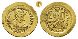 Valentianian III., 442-443, Solidus (4,43 g), Konstantinopel. Av.: ...