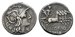 MÜNZEN R&Ouml;MISCHE REPUBLIK, C. Aburius Geminus, Denar (3,86 g), ...