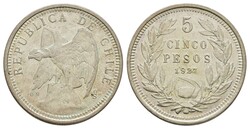 5 Pesos, 1927, KM 173, vz