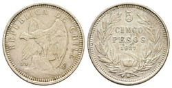 5 Pesos, 1927, KM 173, kl. Rf., ss
