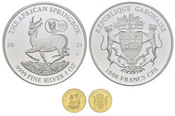 1000 und 3000 Francs CFA, 2021, Springbok Dedication Set, auf den 95. ...