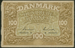 Dänemark, 100 Kroner 1940 Ser. B (III) Pick 33c und 500 Kroner 1941 ...