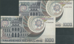 Östereichische Nationalbank, 2x 1000 Schillling 3.1.1983, Ser. U ...