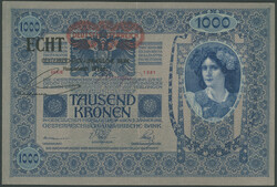 Österreich, 1000 Kronen 1920 (1902), Udr. rosa mit DÖ ...